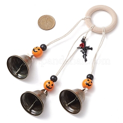 Décoration pendentif cloche en fer thème Halloween&nbsp;HJEW-JM02476