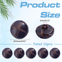 12 bouton à tige en cuir de vachette&nbsp;BUTT-ME0001-41B