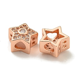 Placcatura a cremagliera in ottone micro pavé di perle di zirconi trasparenti&nbsp;KK-A220-04RG