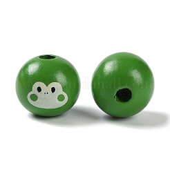 Деревянные европейские бусины с принтом на тему животных&nbsp;WOOD-M013-01F