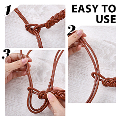 3 stücke 3 farben pu leder seil knoten krawatte taille bauch gürtel für frauen&nbsp;AJEW-CL0003-71C