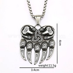 Ретро-ожерелье из нержавеющей стали 304 с подвеской в виде медвежьей лапы викинга&nbsp;FS-WGBA6D4-01