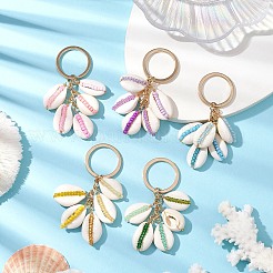 Стекло с железом и натуральным брелоком из ракушек каури&nbsp;KEYC-JKC00942