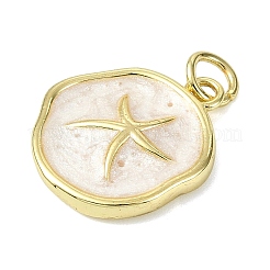 Pendentifs en laiton émaillé sur le thème de l'océan&nbsp;KK-H270-06G-06