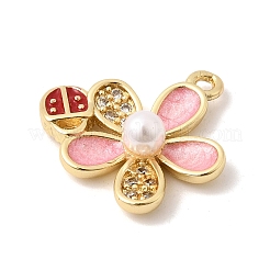 Pendentifs en laiton micro pavé de zircone cubique transparent pour la saint-valentin&nbsp;KK-Z160-07G