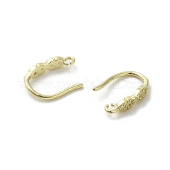 Micro ottone spianare zirconi orecchino ganci&nbsp;KK-C048-13F-G