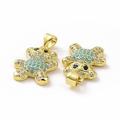 Pendenti in zirconi cubici trasparenti in micro pavè di ottone&nbsp;ZIRC-F135-28G-02
