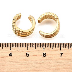 Латунные серьги-манжеты из прозрачного кубического циркония&nbsp;EJEW-F370-38B-G