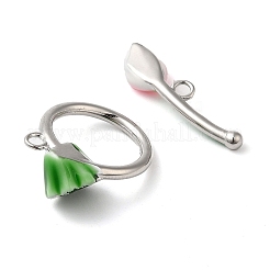 Застежки-тоггл из латуни с эмалью&nbsp;KK-C028-15P