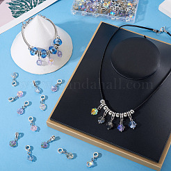 105 Stück 7 Stile Glas europäischen Baumeln Charms&nbsp;HJEW-TAC0130