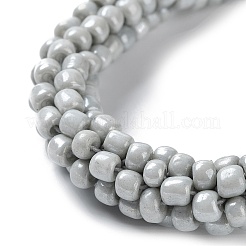 Pulsera elástica trenzada con perlas de vidrio de ganchillo&nbsp;BJEW-K232-01V