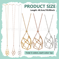 3 шт. 3 цвета 304 нержавеющая сталь макраме мешочек для изготовления ожерелья&nbsp;NJEW-PH01550