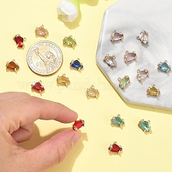 20 шт. латунный микропаве кубический цирконий со стеклянными подвесками&nbsp;KK-YW0002-94