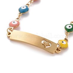 Bracciale a maglie rettangolari in acciaio inossidabile 304 con placcatura sotto vuoto pvd&nbsp;BJEW-B062-12G