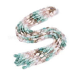 Stränge aus galvanisierter Jade-Imitation und undurchsichtigen sowie transparenten Glasperlen&nbsp;X-EGLA-Q135-8x11MM-01C