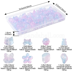 120 шт. 8 вида прозрачных стеклянных бусин-спрей&nbsp;GLAA-FS0002-26