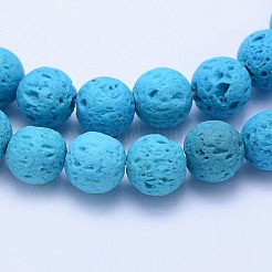 Бусы из натуральной лавы&nbsp;G-F531-8mm-G04