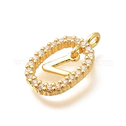 Pendentifs avec zircon cubiques à micro-pavés en laiton&nbsp;ZIRC-P123-01G-V01