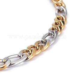 PVD-Vakuumbeschichtung 304 Edelstahl Figaro-Kettenarmbänder&nbsp;BJEW-I295-07GP
