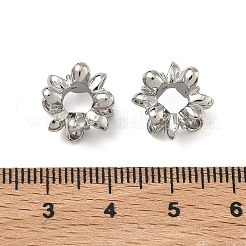 Perline europee in ottone con zirconi cubici trasparenti a forma di fiore&nbsp;KK-D228-28P