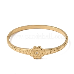 Bracciali rigidi da donna in acciaio inossidabile 304 con strass di cristallo e chiusura a cerniera.&nbsp;SA-CBA61B8-07G