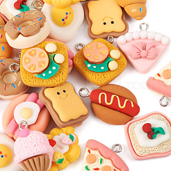 24шт 12 стиля непрозрачные подвески из смолы&nbsp;RESI-TA0001-91