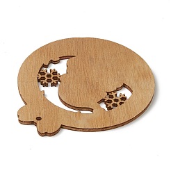 Thème de noël gros pendentifs en bois naturel&nbsp;WOOD-B001-19