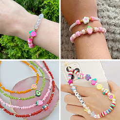 200шт 4 стиля ручной работы бусины из полимерной глины&nbsp;CLAY-TA0001-81