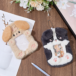 2 stücke 2 arten nette tiere plüsch fotokarte halter mit kunststoff kugelkette&nbsp;HJEW-SC0003-19