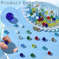 218шт 10 цвета прозрачные стеклянные бусины&nbsp;GLAA-YW0005-12
