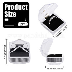 Boîtes de rangement pour anneaux en acrylique transparent&nbsp;FIND-WH0420-122B
