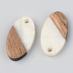 Pendentifs en résine opaque et bois de noyer&nbsp;RESI-S389-041A-C04