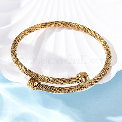 Браслеты-торсионы из нержавеющей стали 304 для женщин&nbsp;BJEW-P310-15G