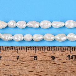 Fili di perle di perline keshi barocche naturali&nbsp;LS-PEAR-N031-01B