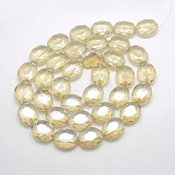 Placchi sfaccettato perle ovali cristallo fili&nbsp;EGLA-F059B-01