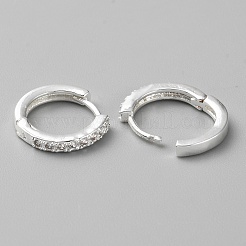 Pendientes de aro de circonio cúbico de micro pave de latón&nbsp;EJEW-WH0010-13B-S