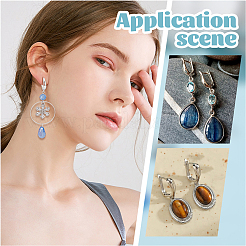 12 шт. 2-х цветная латунная фурнитура для сережек-колец с застежкой-липучкой&nbsp;KK-BBC0022-92