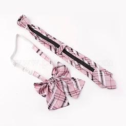 Ensemble nœud papillon et cravates à glissière en polyester ajustable pour femmes de style preppy&nbsp;AJEW-WH0113-29B