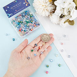 200шт граненые прозрачные стеклянные бусины&nbsp;GLAA-SC0001-94