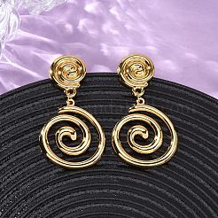 Серьги-гвоздики в форме спирали из нержавеющей стали 304&nbsp;EJEW-L304-01G