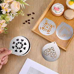 4 шт. 4 стиля формы для кофе латте из нержавеющей стали 304&nbsp;AJEW-GF0012-40B