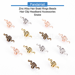 40 шт. 4-цветные бусины из цинкового сплава для волос&nbsp;PALLOY-PH0001-89