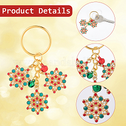6шт 3-х стильный брелок из сплава со стразами&nbsp;KEYC-SC00012