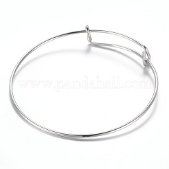 Fabrication de bracelets extensibles réglables en acier inoxydable 304 anti-ternissement&nbsp;X-BJEW-G515-02P