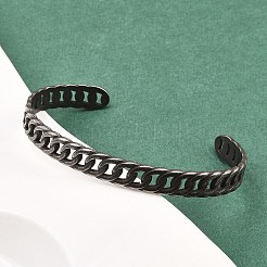 Браслеты-манжеты из хирургической нержавеющей стали 316 с цепочкой-панцирем&nbsp;BJEW-C125-01AS