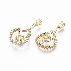 Pendenti a chiocciola in ottone con zirconi cubici&nbsp;KK-N233-026-NF