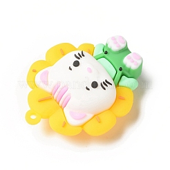 Большие подвески в виде кота из непрозрачной смолы&nbsp;X-RESI-D065-E02