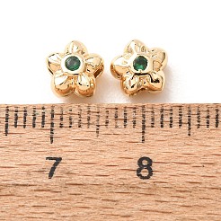 Zwischenperlen aus Messing mit Zirkonia-Pavé&nbsp;KK-F942-26G-01