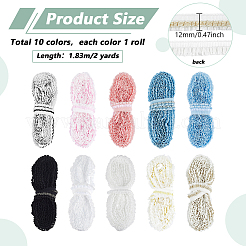 10 colore pizzo elastico in poliestere&nbsp;OCOR-PH0008-01