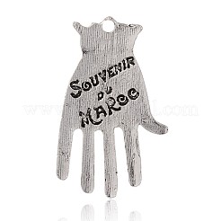 Античный посеребренные пальмовое сплава стеклянный глаз большие кулоны&nbsp;PALLOY-E405-01AS